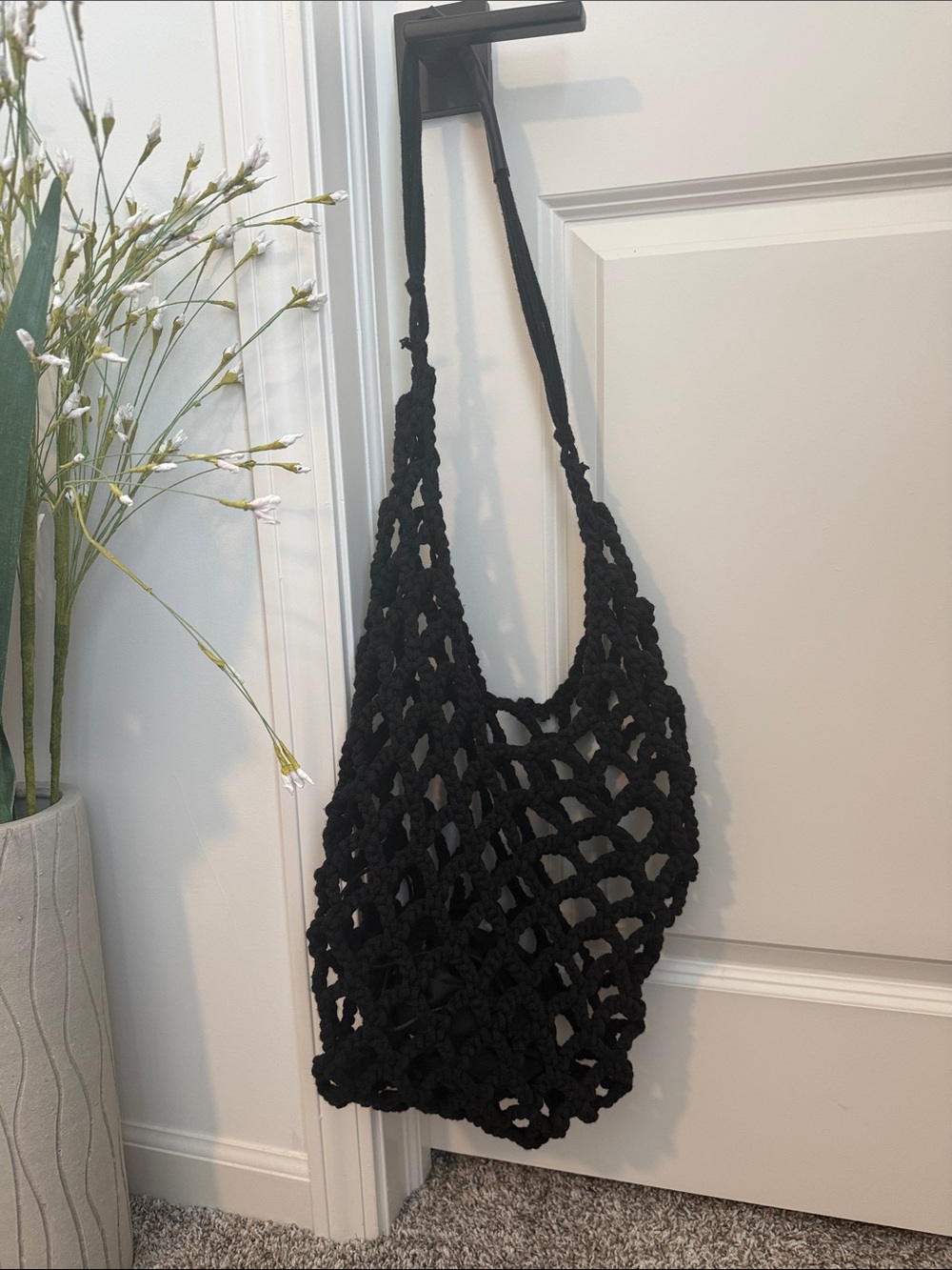 ASOS Black Crochet Net Tote